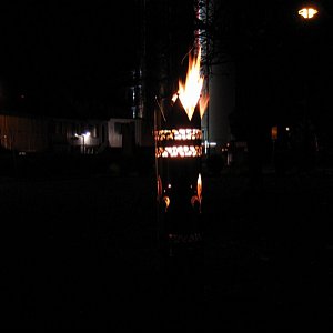 Feuersäulen mit Lilien und Leoparden Muster